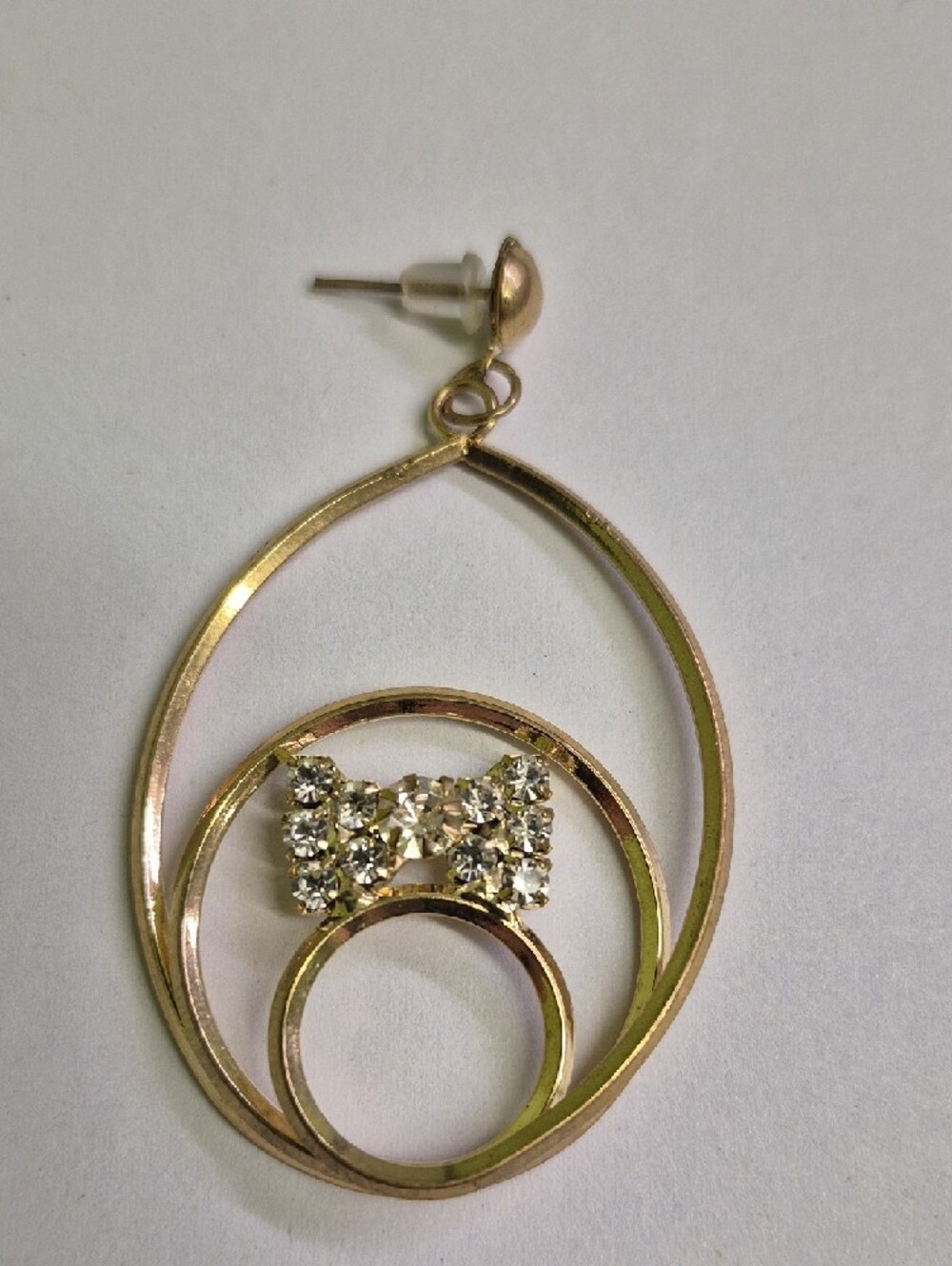 Gold-Tone Crystal Bow Drop Earrings - Women Jewelry - Picture 3 of 5